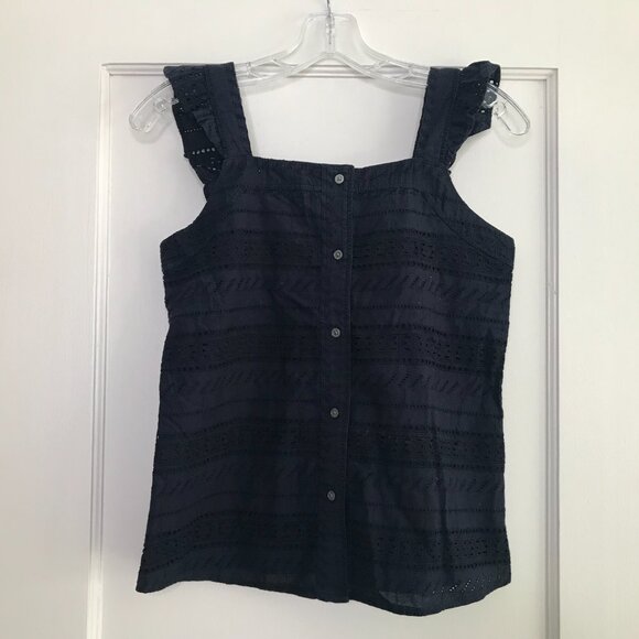 Loft | Eyelet Button-Down Shell - Picture 5 of 14